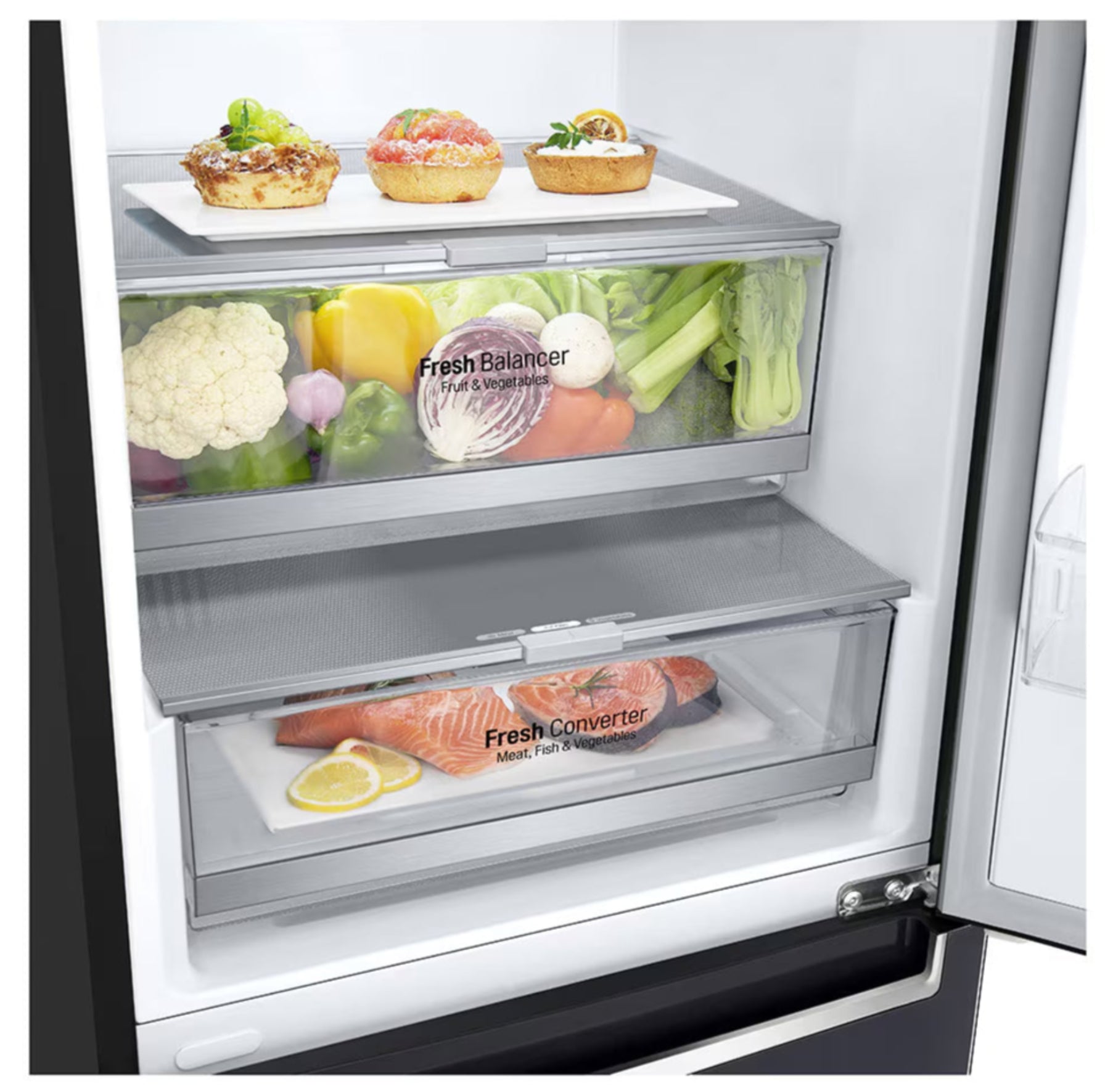 LG 336L Fridge Freezer Black GC-F459NQDM