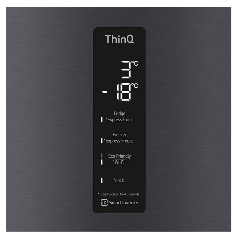 LG 336L Fridge Freezer Black GC-F459NQDM-7