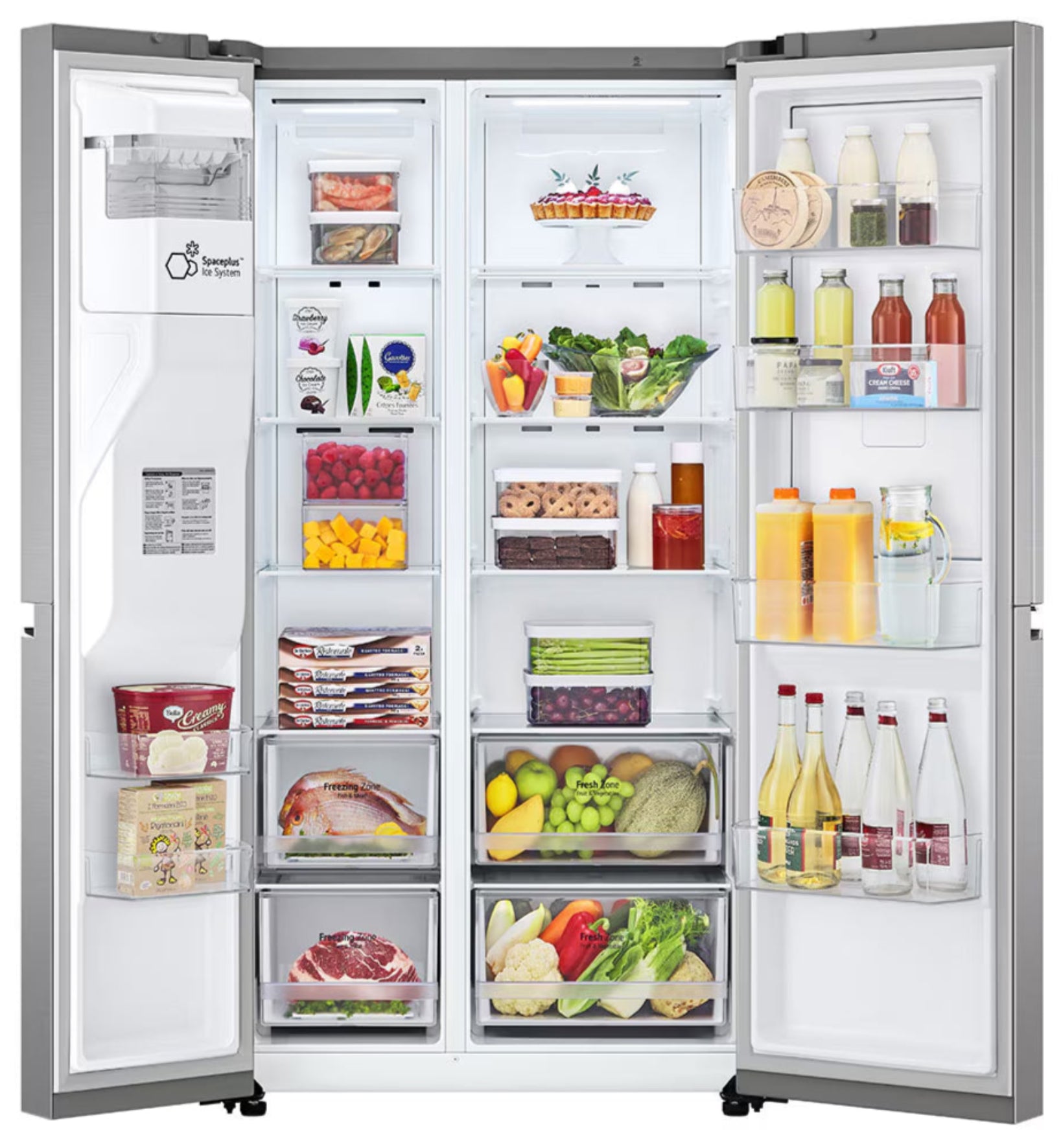 LG 611L Side By Side Fridge Silver GC-J257SLSS