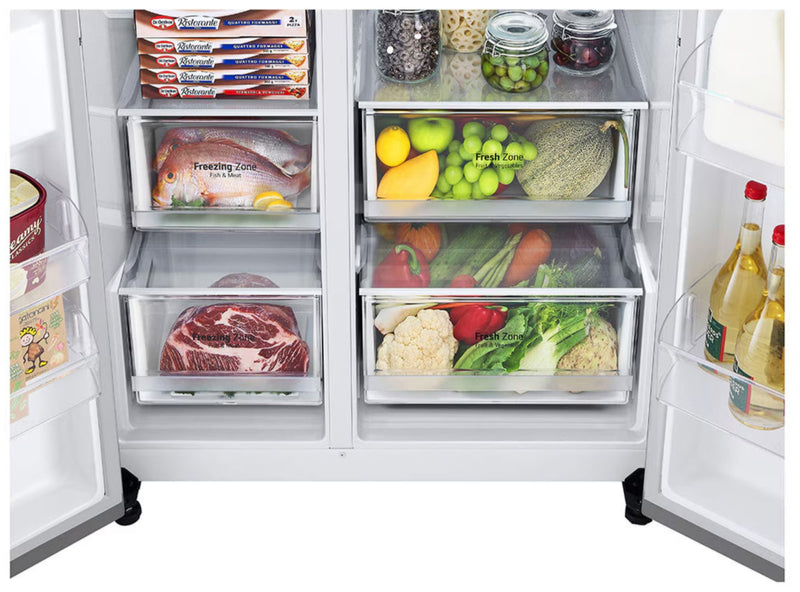 LG 611L Side By Side Fridge Silver GC-J257SLSS-12