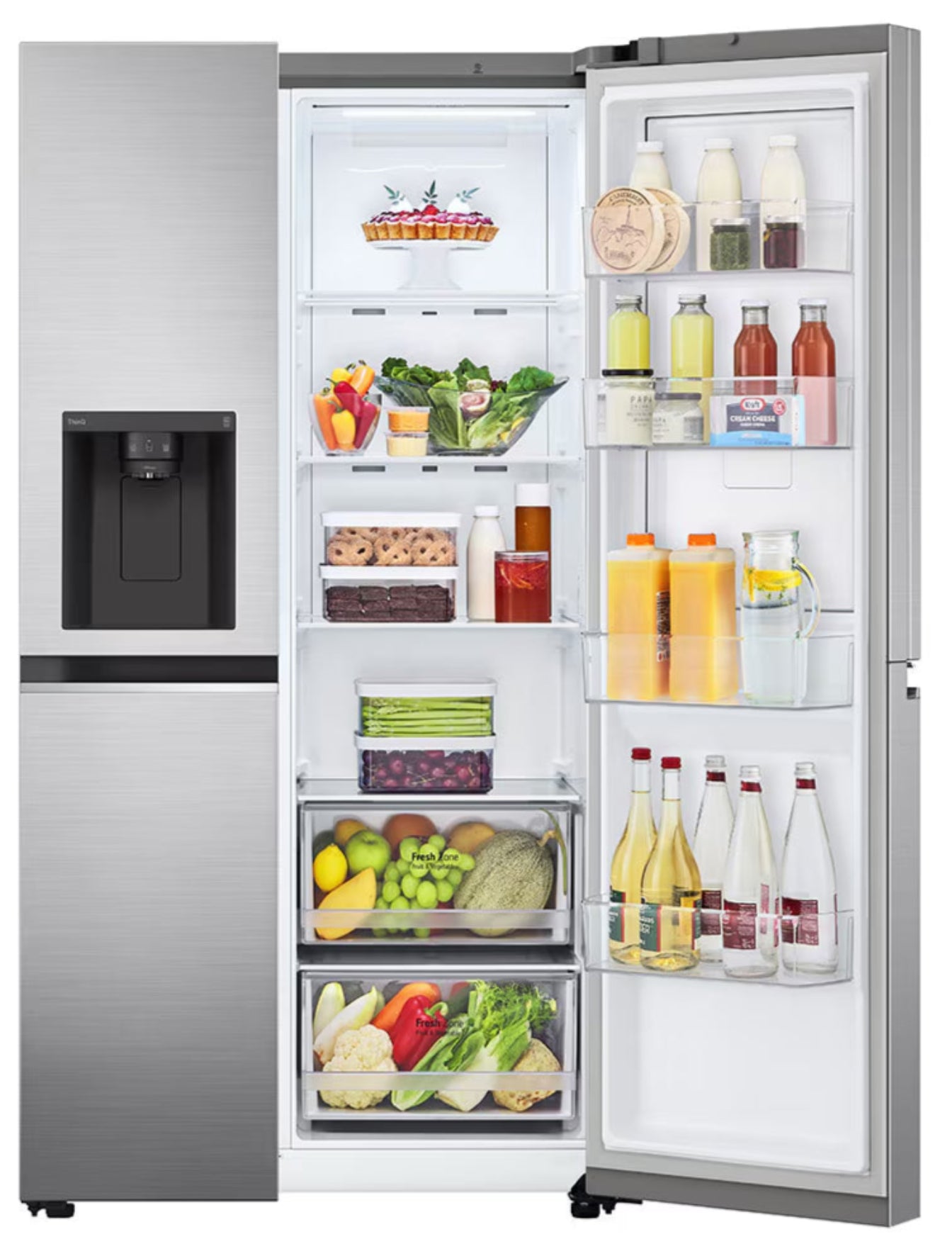 LG 611L Side By Side Fridge Silver GC-J257SLSS