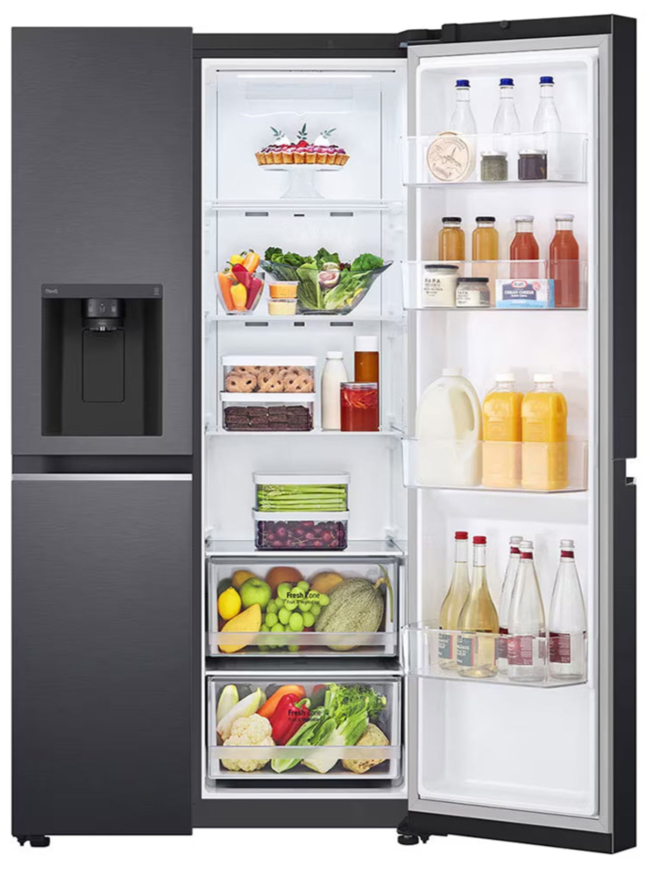 LG 611L Side by Side Fridge Black GC-L257SQSL