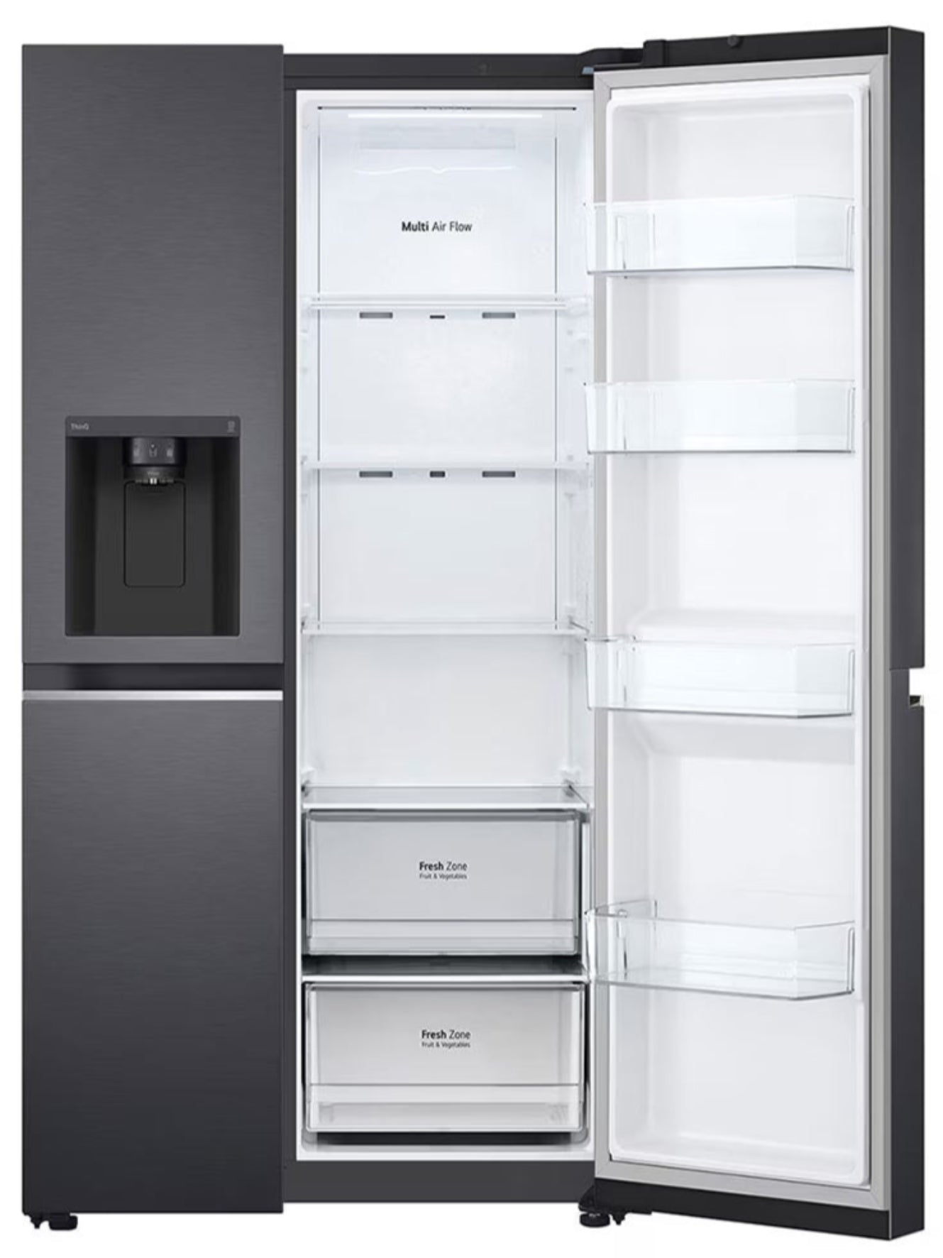 LG 611L Side by Side Fridge Black GC-L257SQSL