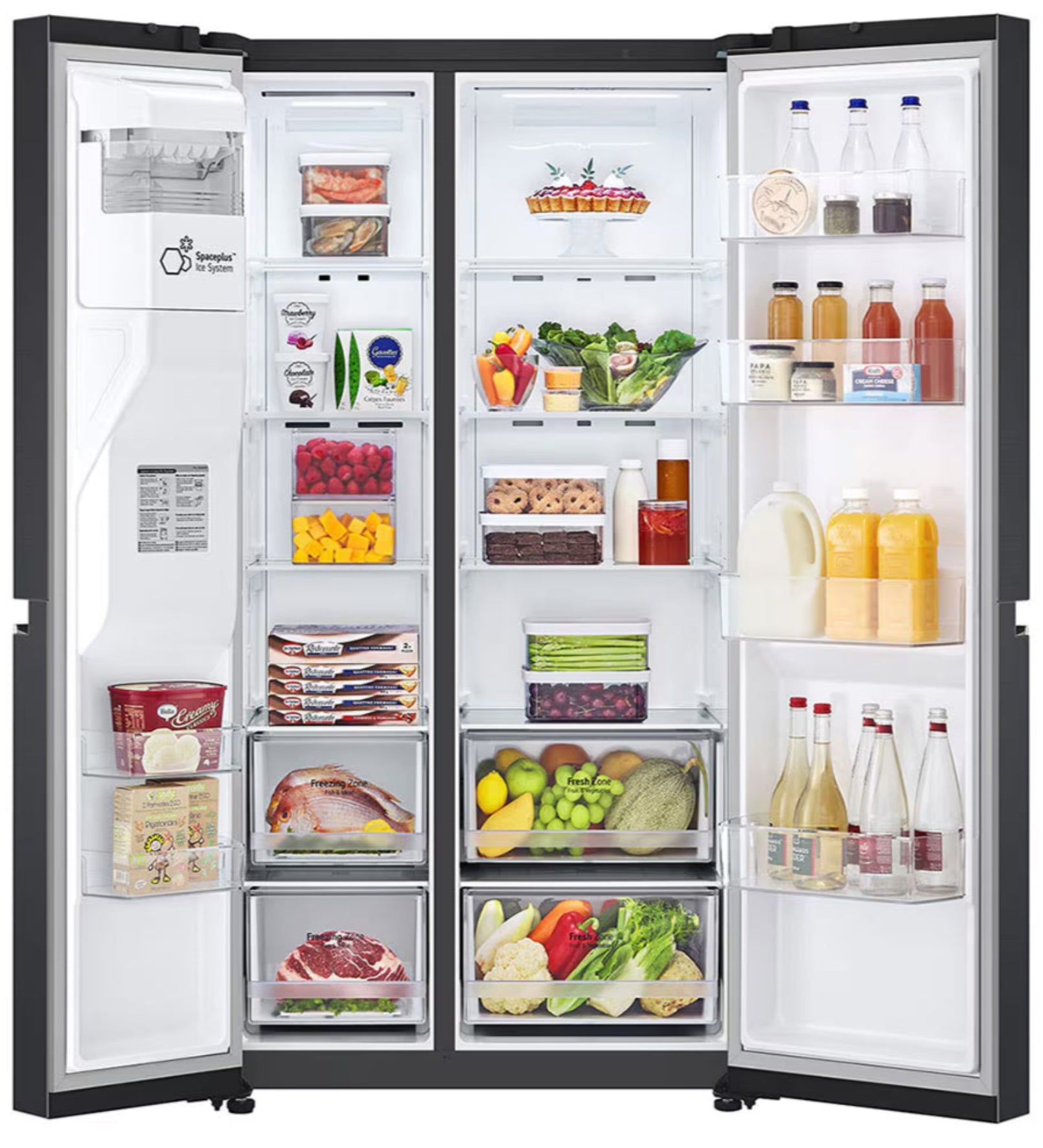 LG 611L Side by Side Fridge Black GC-L257SQSL