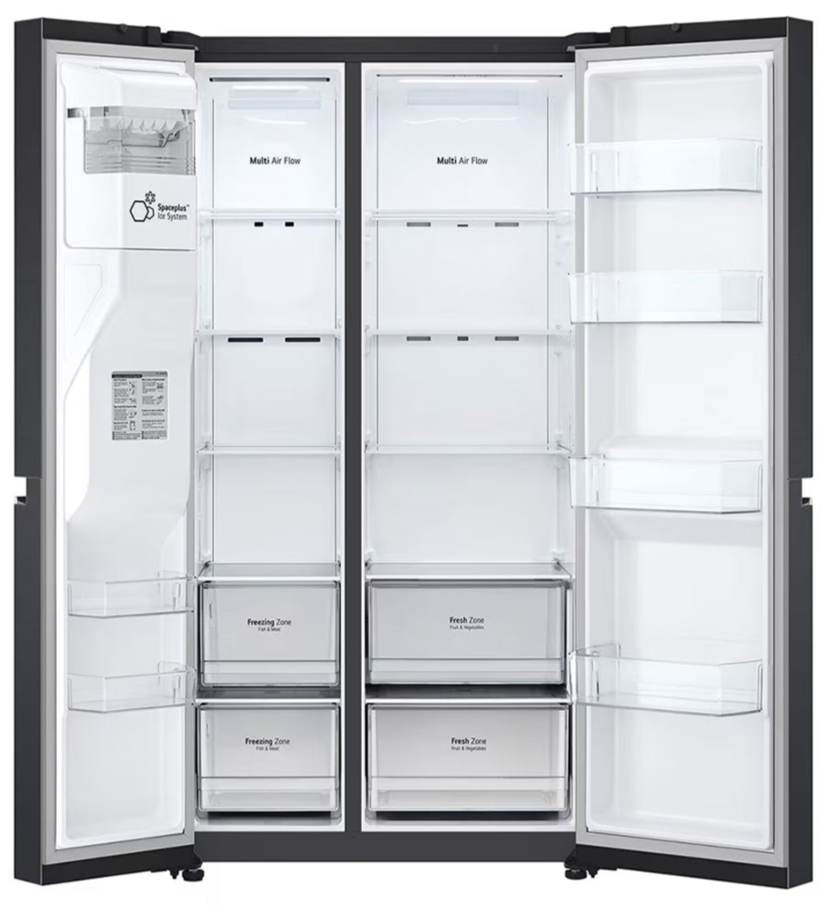 LG 611L Side by Side Fridge Black GC-L257SQSL