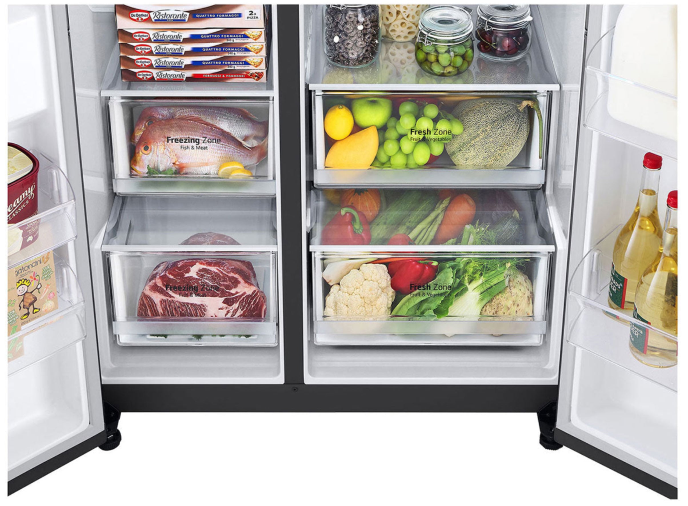 LG 611L Side by Side Fridge Black GC-L257SQSL