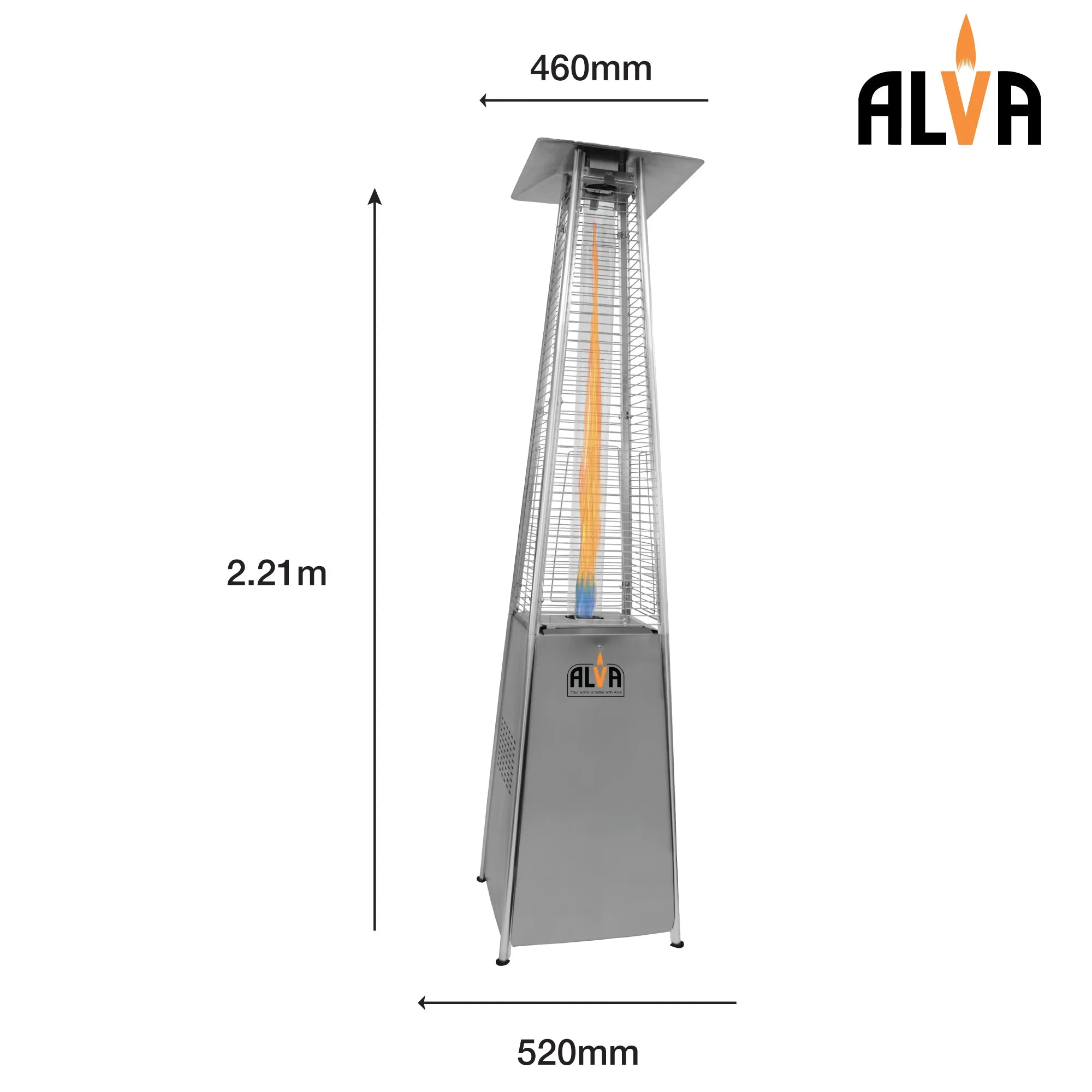 Alva Patio Heater Quartz Glass Tube Stainless Steel GHP20
