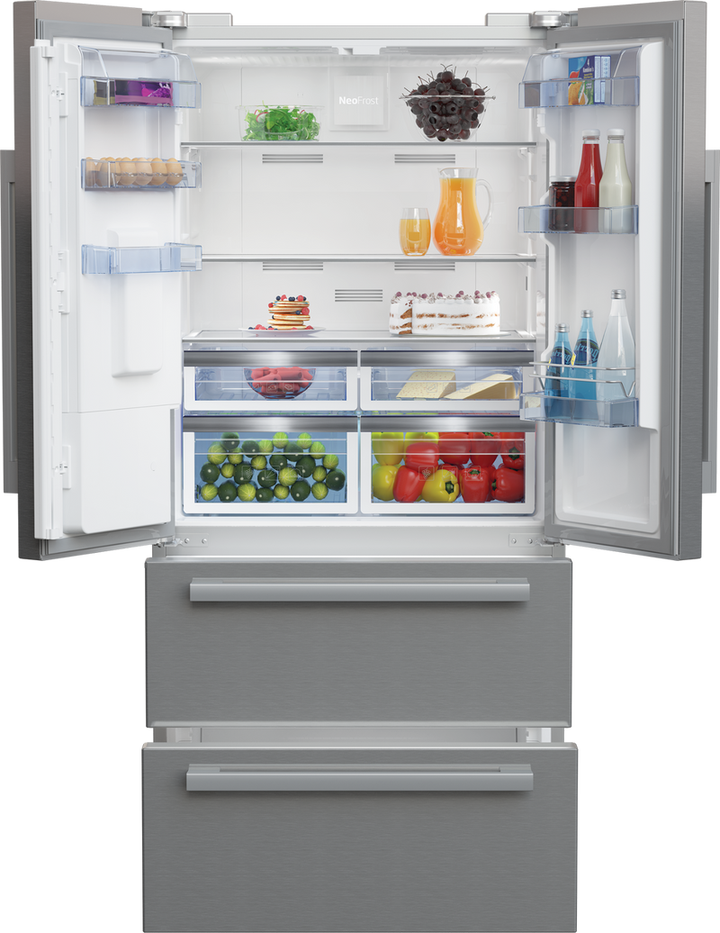 Beko 530L French Door Fridge Pearl Steel GNE60532DX-3