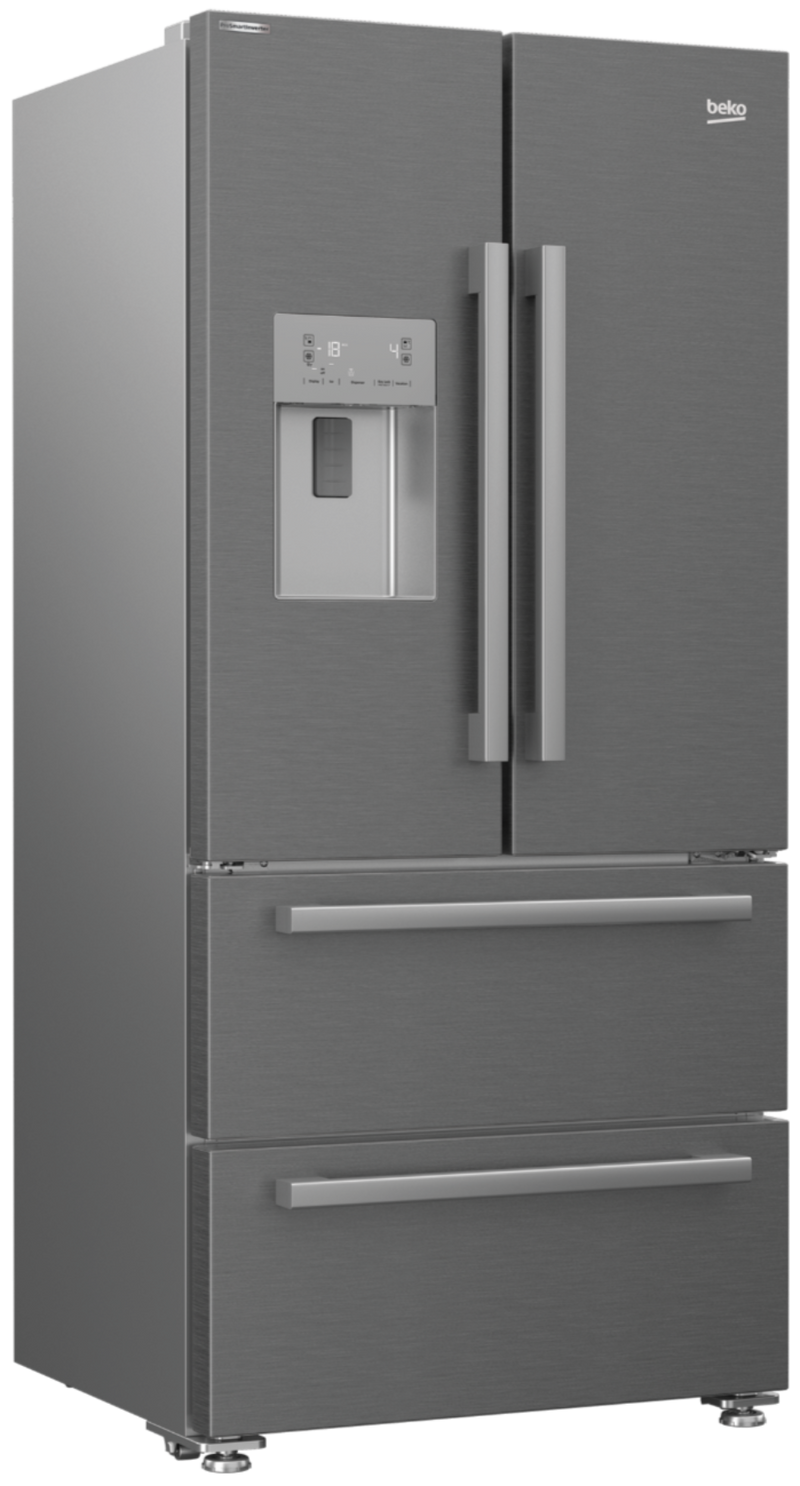 Beko 530L French Door Fridge Pearl Steel GNE60532DX-1