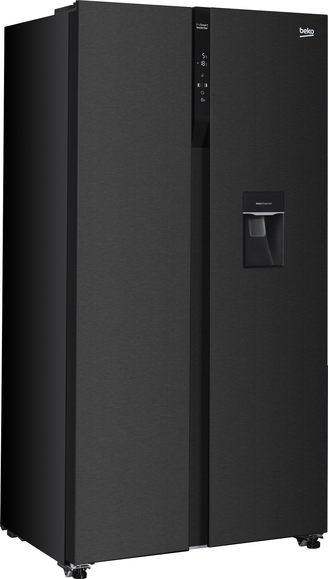 Beko 521L Side-by-Side Fridge 91cm Dark Inox GNO532B-1