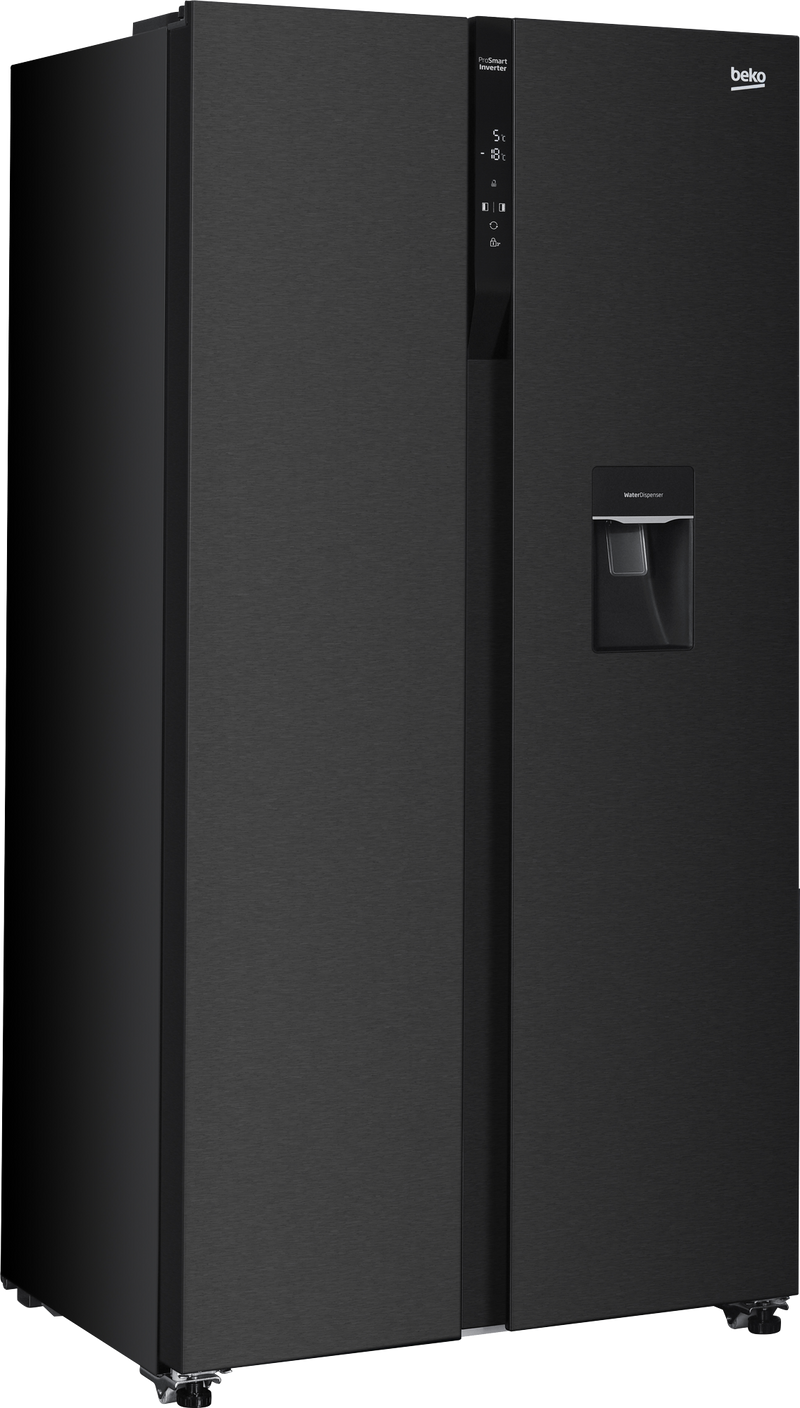 Beko 521L Side-by-Side Fridge 91cm Dark Inox GNO532B-1