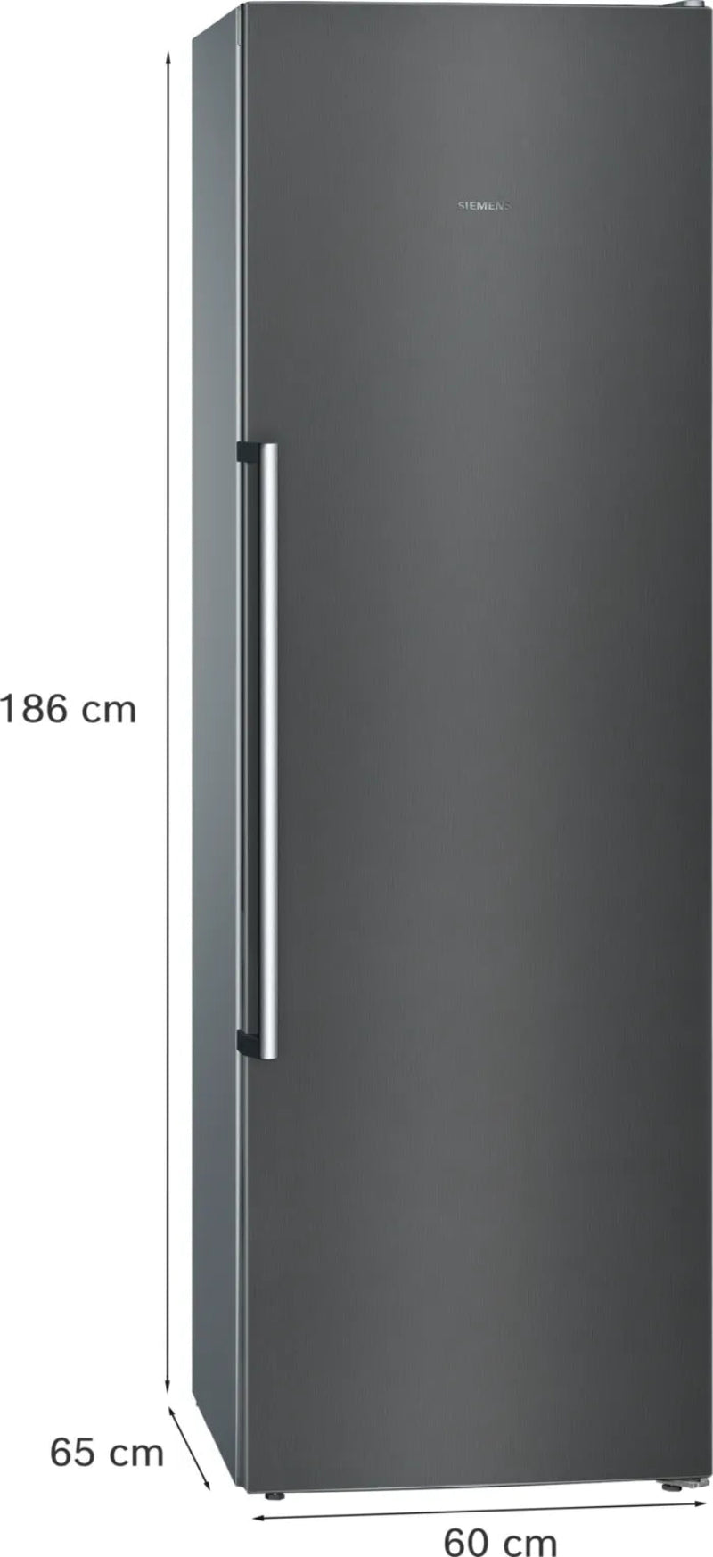 Siemens 242L Upright Freezer Black Steel GS36NAXEP-5