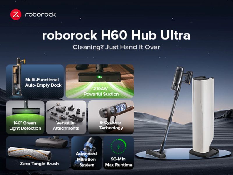 Roborock 210AW 2-in-1 Cordless Stick Vacuum Cleaner White H60HUBULTRA-10