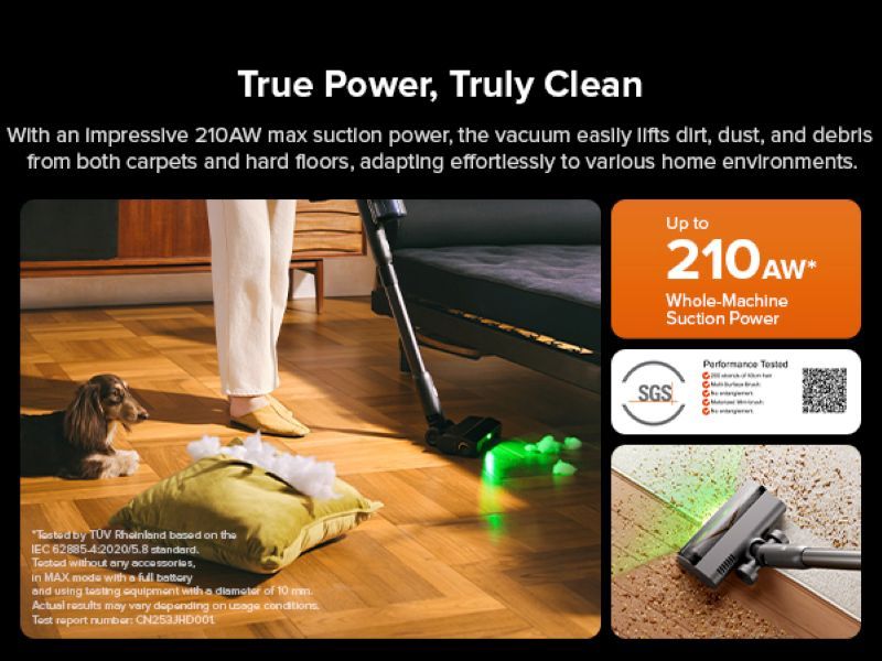 Roborock 210AW 2-in-1 Cordless Stick Vacuum Cleaner White H60HUBULTRA-7