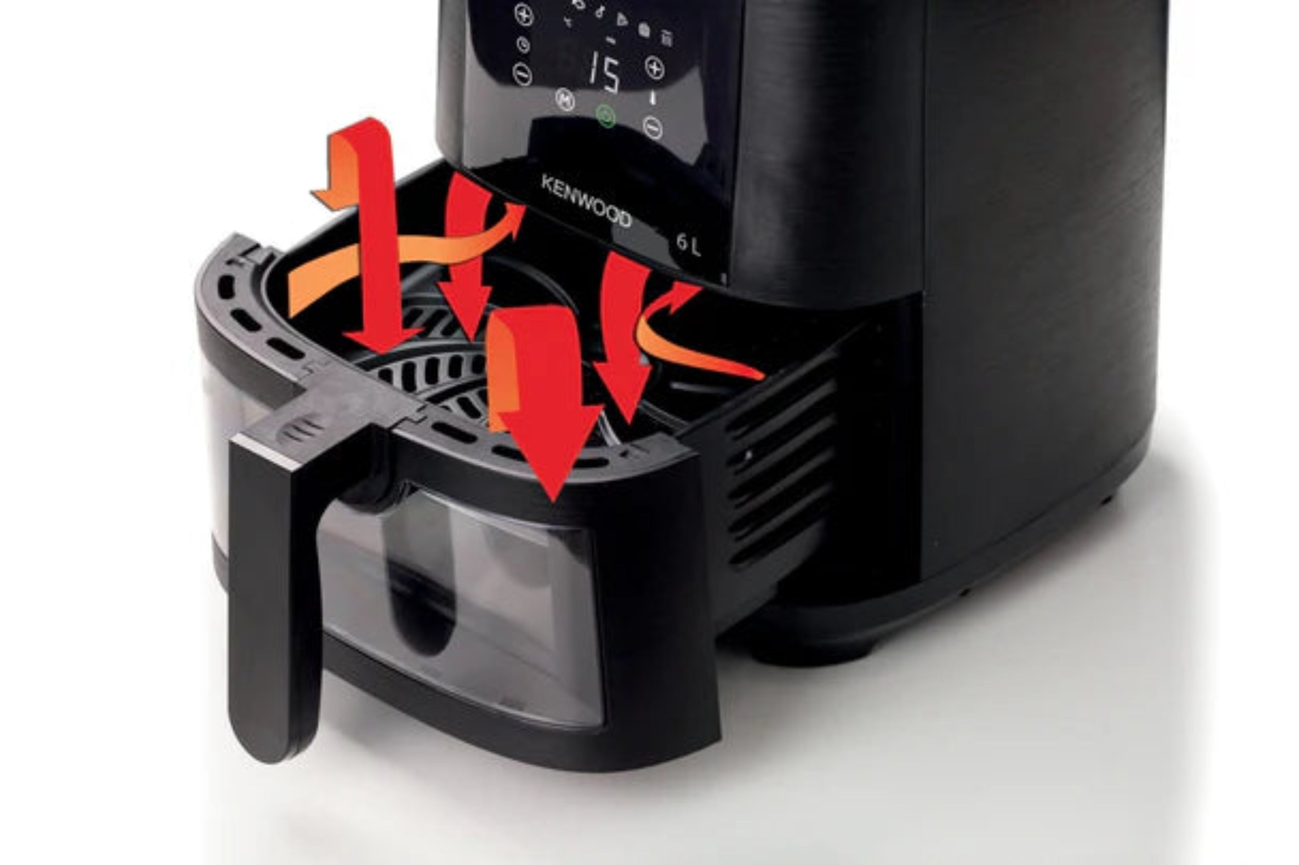Kenwood 6L Air Fryer with Grill function and window Black HFG60.000BK