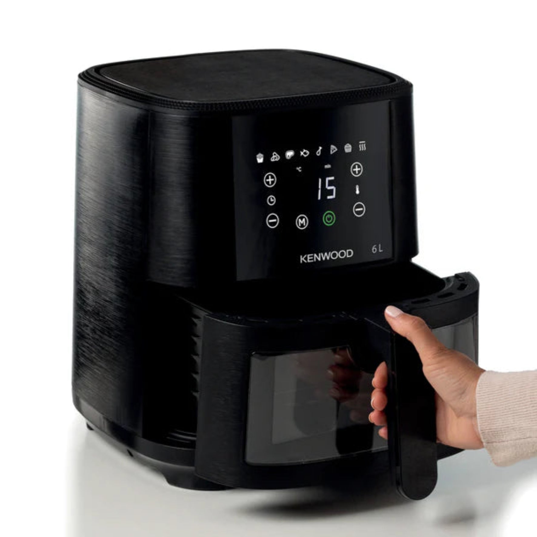 Kenwood 6L Air Fryer with Grill function and window Black HFG60.000BK