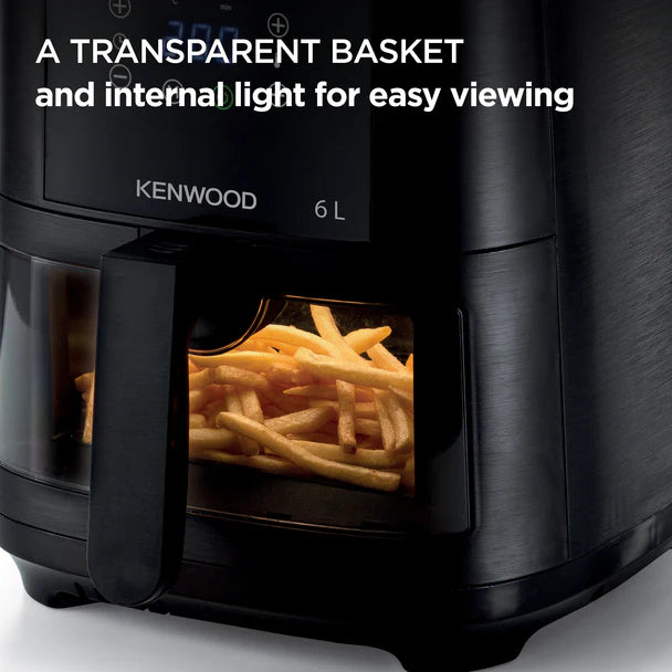 Kenwood 6L Air Fryer with Grill function and window Black HFG60.000BK