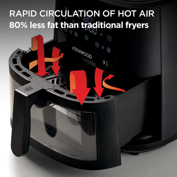 Kenwood 9L Air Fryer with Grill function and window Black HFG92.000BK-3