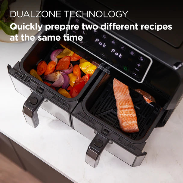 Kenwood Dual Air Fryer Black & Stianless Steel HFM75-8