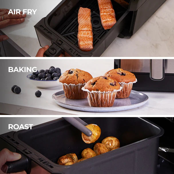 Kenwood Dual Air Fryer Black & Stianless Steel HFM75-11