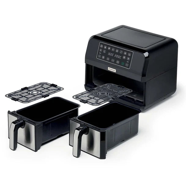 Kenwood Dual Air Fryer Black & Stianless Steel HFM75-4