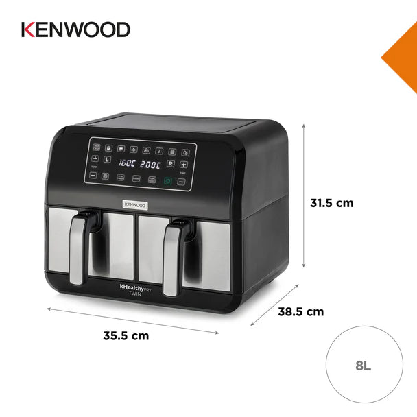 Kenwood Dual Air Fryer Black & Stianless Steel HFM75-5