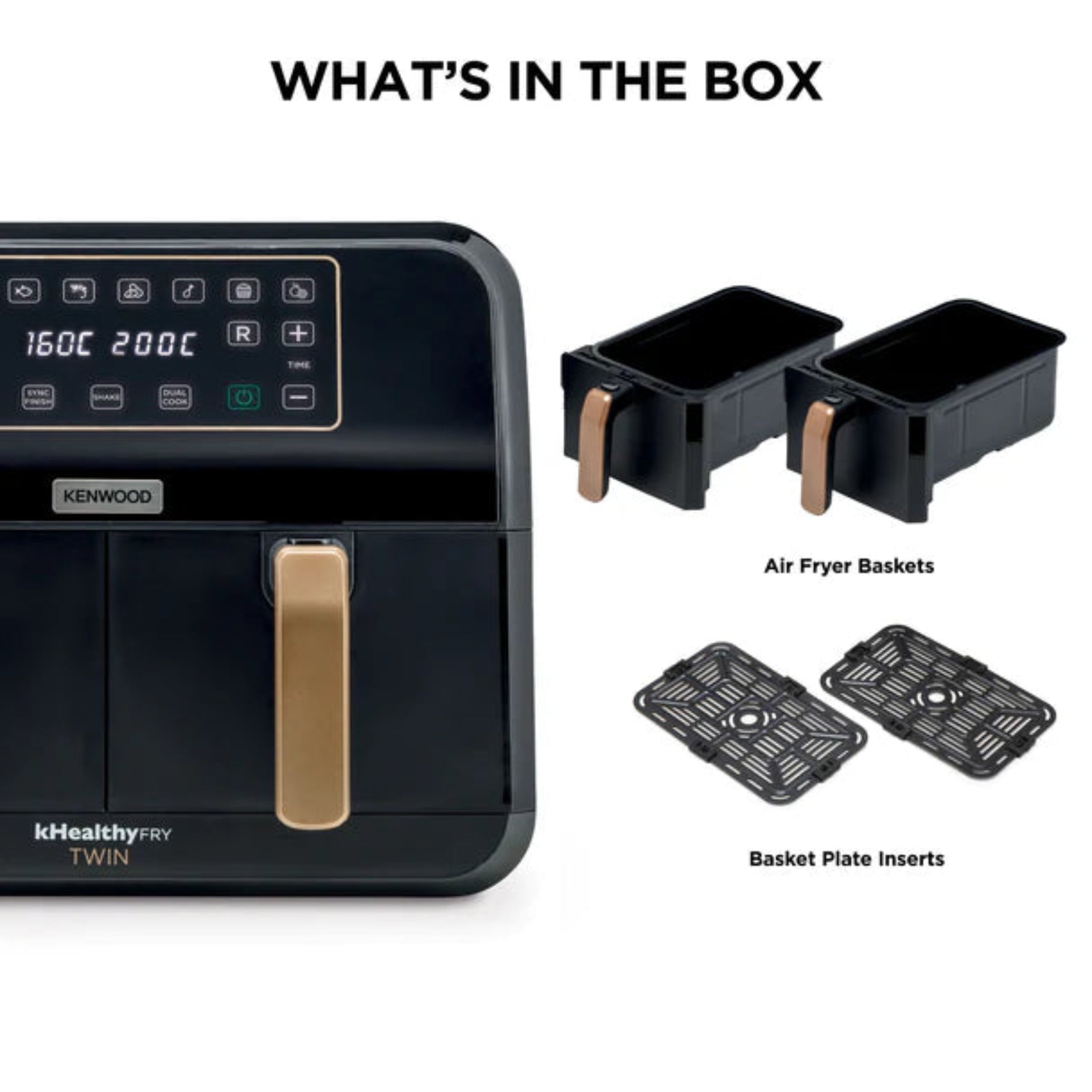 Kenwood Dual Air Fryer Rose Gold HFP70