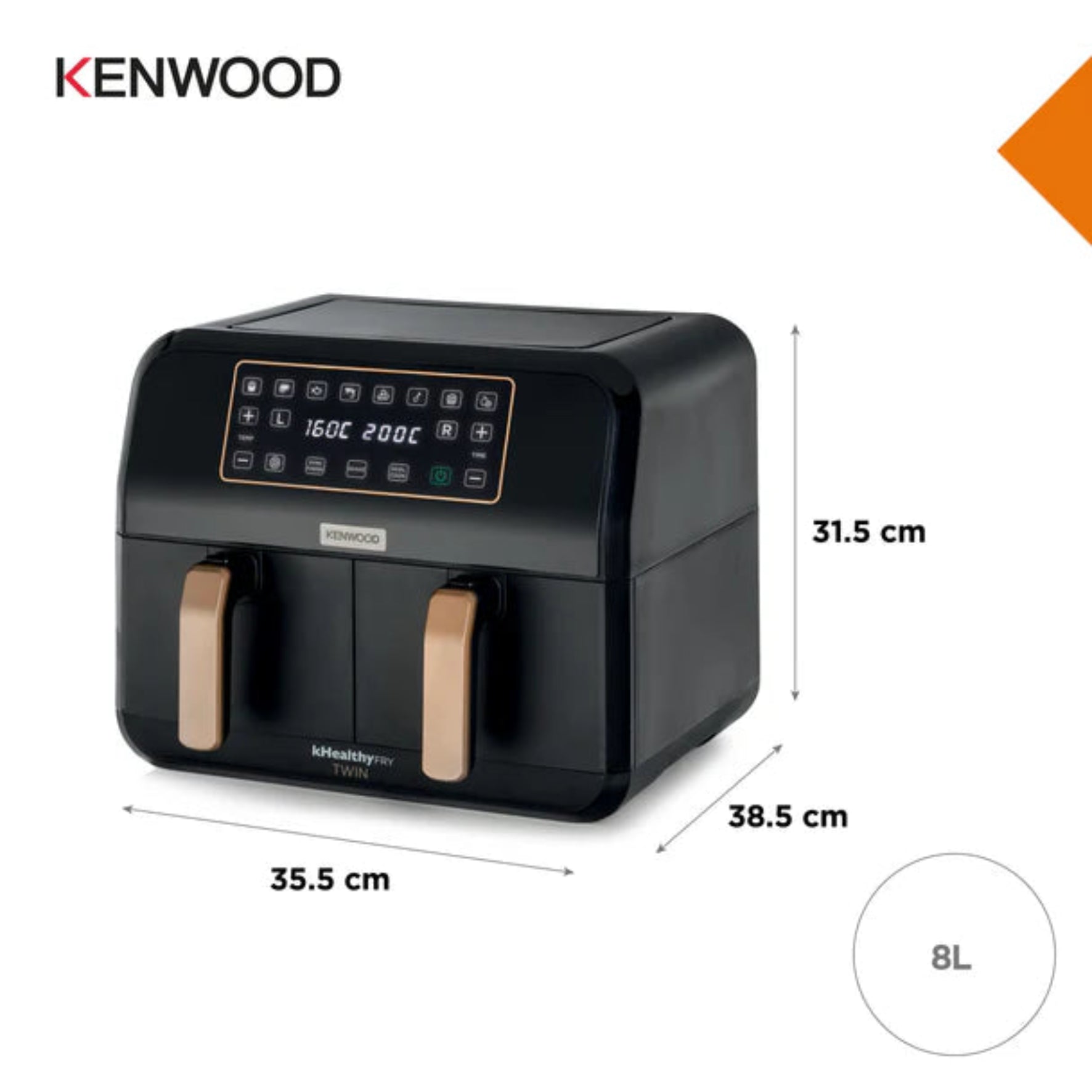 Kenwood Dual Air Fryer Rose Gold HFP70