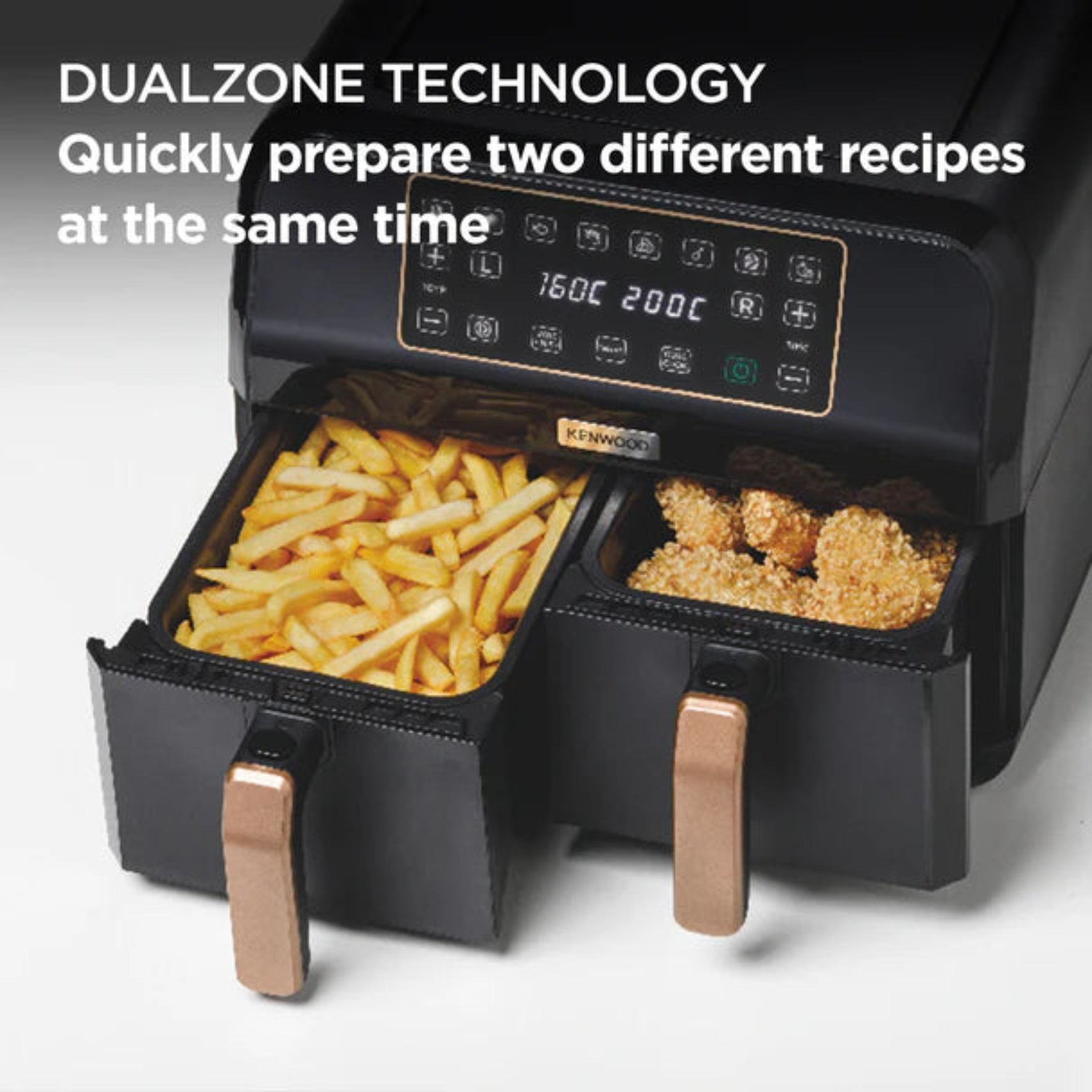Kenwood Dual Air Fryer Rose Gold HFP70