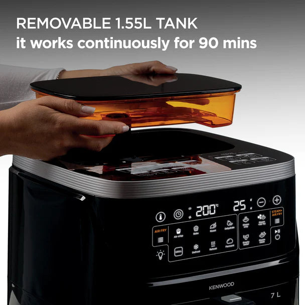 Kenwood 7L 3-in-1 Air Fryer & Steamer with window Black HFS92.000BK-6