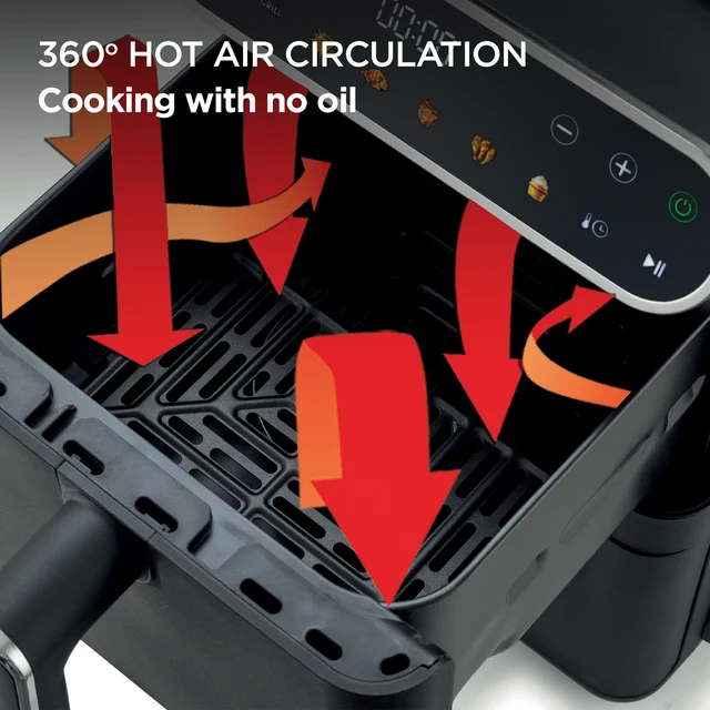 Kenwood Vertical Duo Digital Air Fryer 11L Black HFV11.000BK-12
