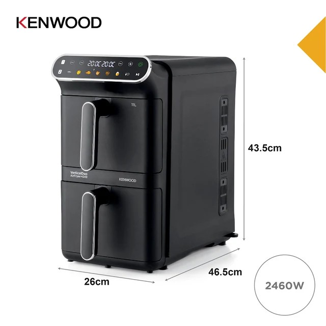 Kenwood Vertical Duo Digital Air Fryer 11L Black HFV11.000BK-8