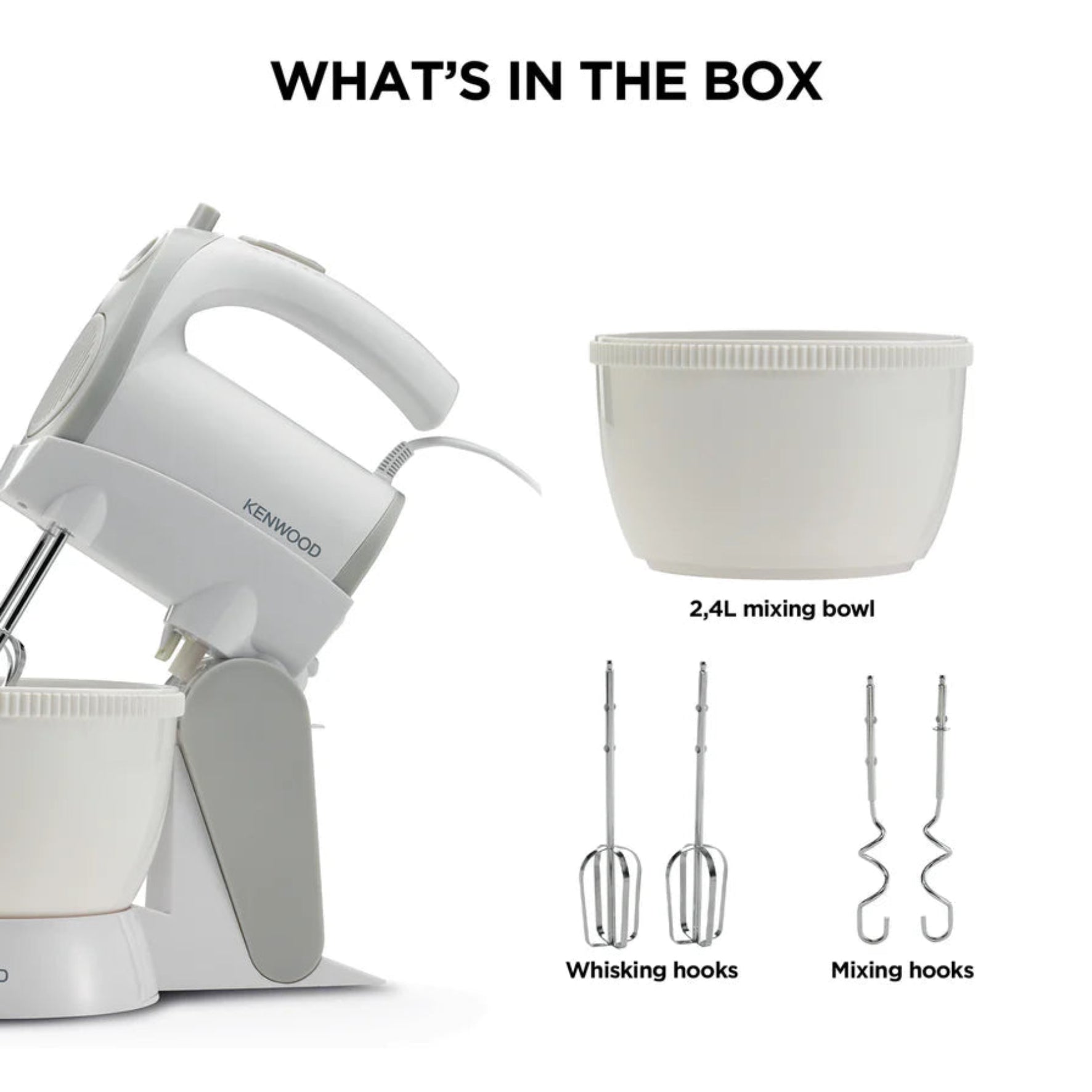 Kenwood Hand Mixer with bowl 300W HMP22.000WH-3