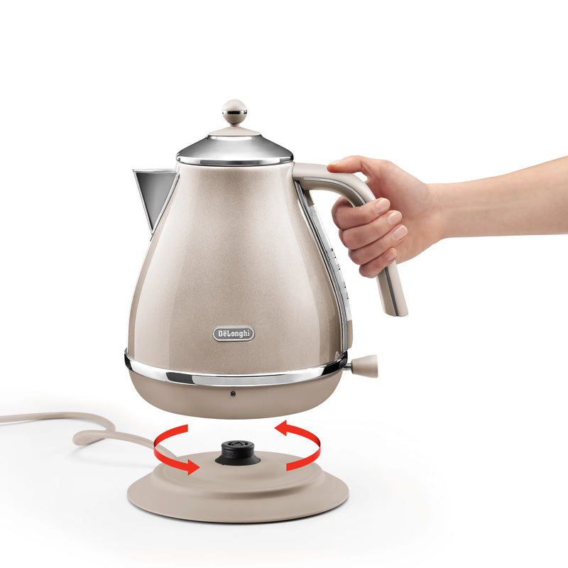DeLonghi 1.7L Icona Metallics Kettle Beige KBOT3001.BG-3