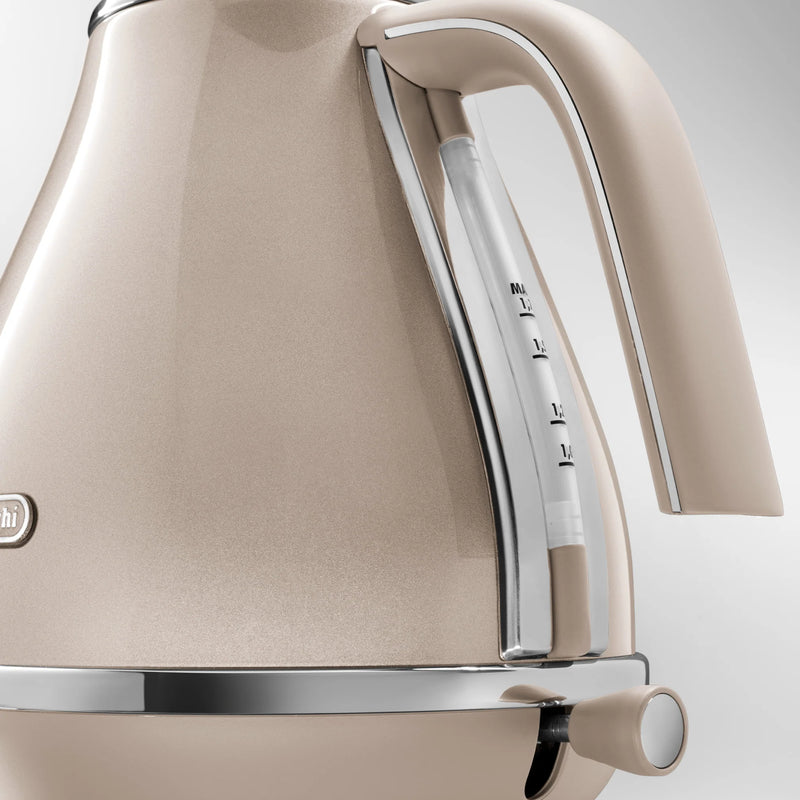 DeLonghi 1.7L Icona Metallics Kettle Beige KBOT3001.BG-5