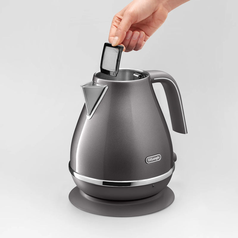 DeLonghi 1.7L Icona Metallics Kettle Grey KBOT3001.GY-2
