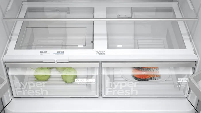 Siemens 605L French Door Black Steel Fridge KF96NAXEA