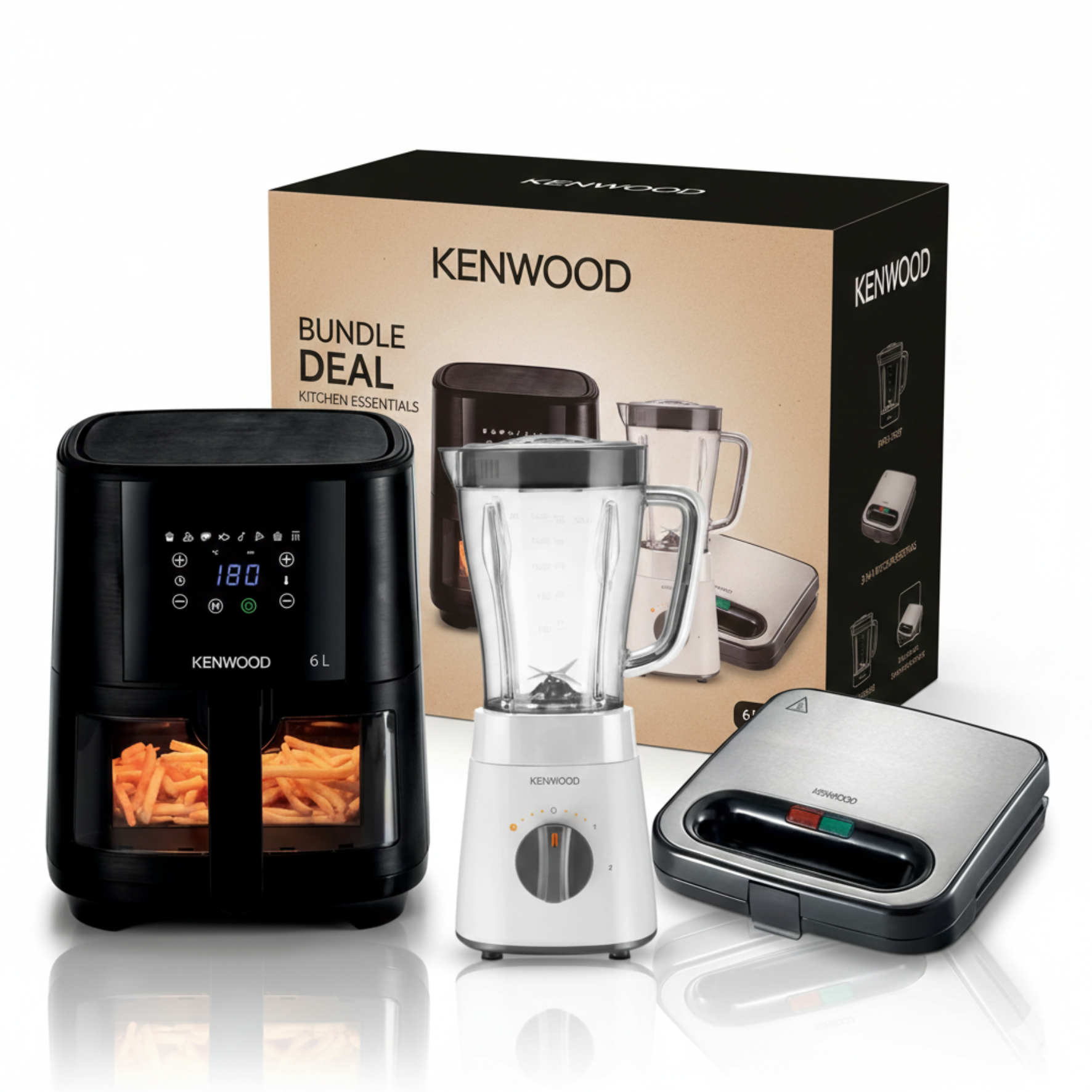 Kenwood Bundle Air Fryer + Blender + Sandwich Press Bundle 2-1