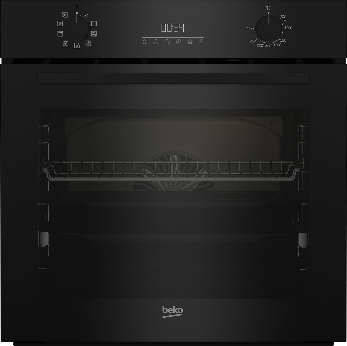 Beko Built in Oven Deep Black 60cm Aero Perfect with AirFry MACK1112BL1-1