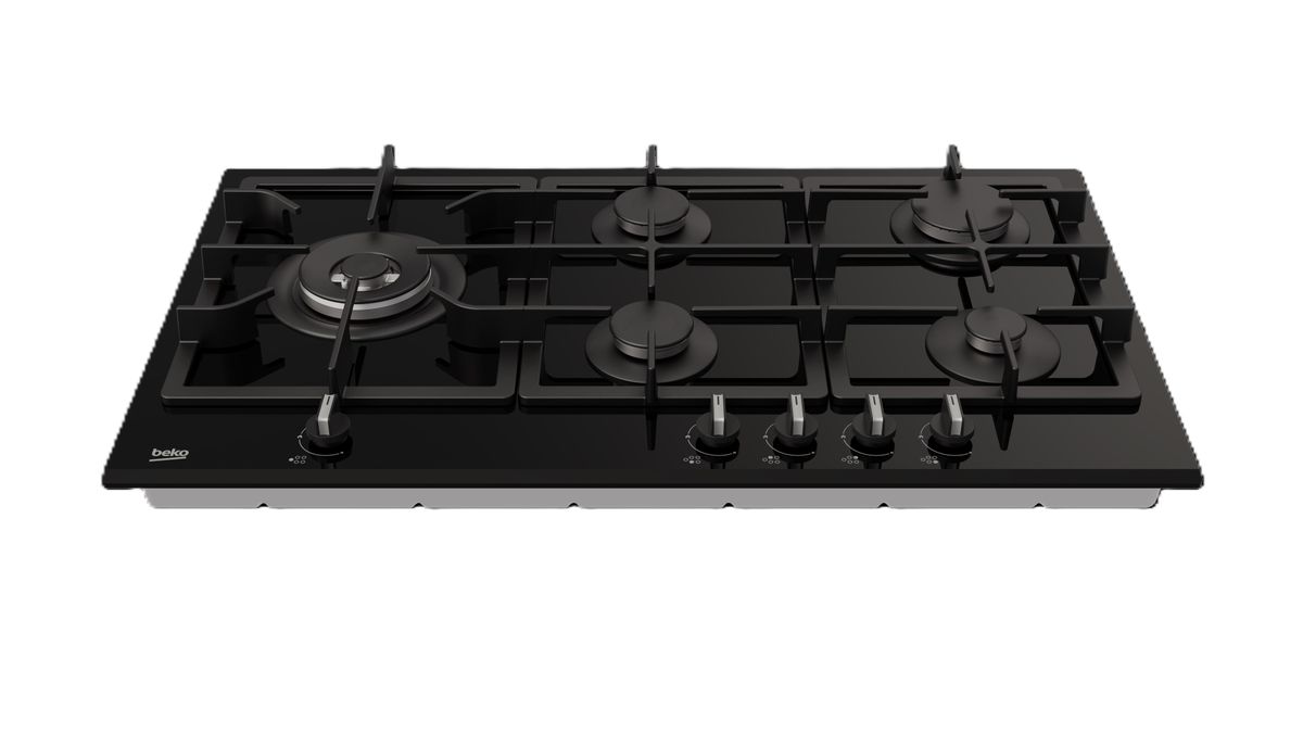 Beko 90cm Gas on Glass Hob Black MACM90BG-2