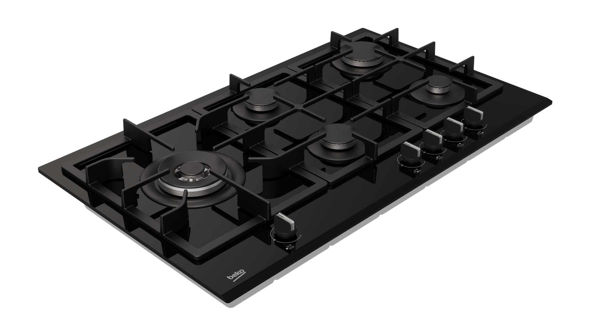 Beko 90cm Gas on Glass Hob Black MACM90BG