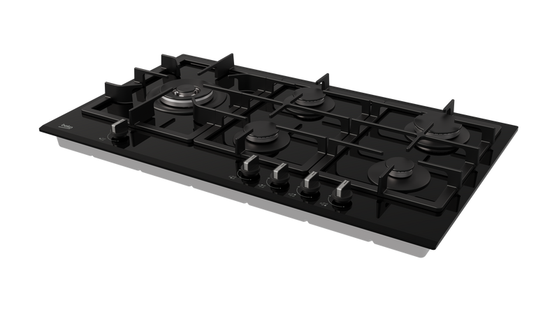Beko 90cm Gas on Glass Hob Black MACM90BG-3