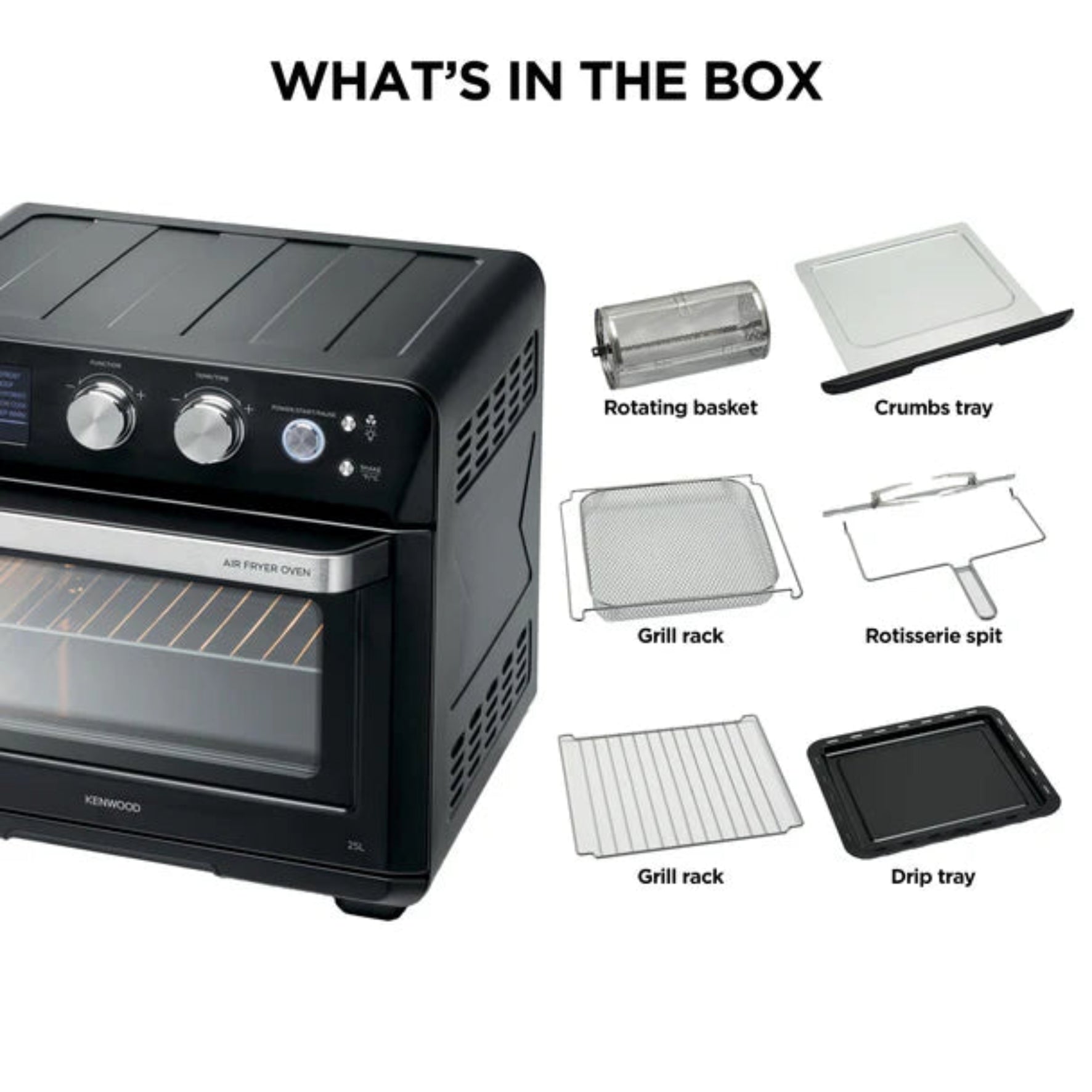 Kenwood 25L Air Fryer Black MOA25.600BK-3