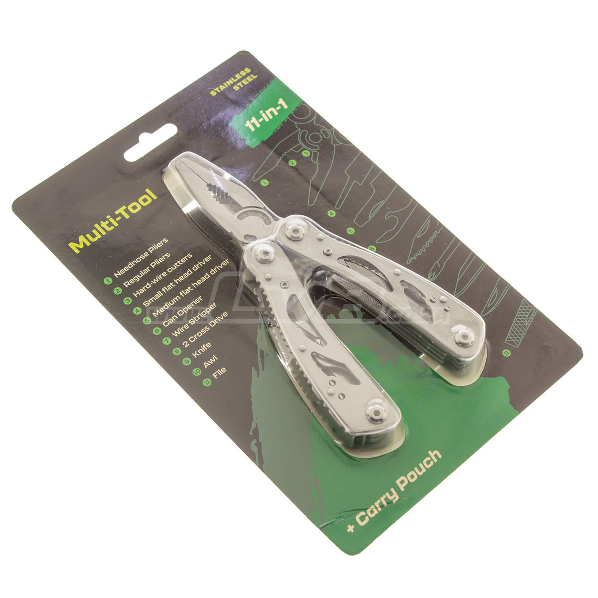 11-in-1 Stainless Steel Multi-Tool With Carry Pouch