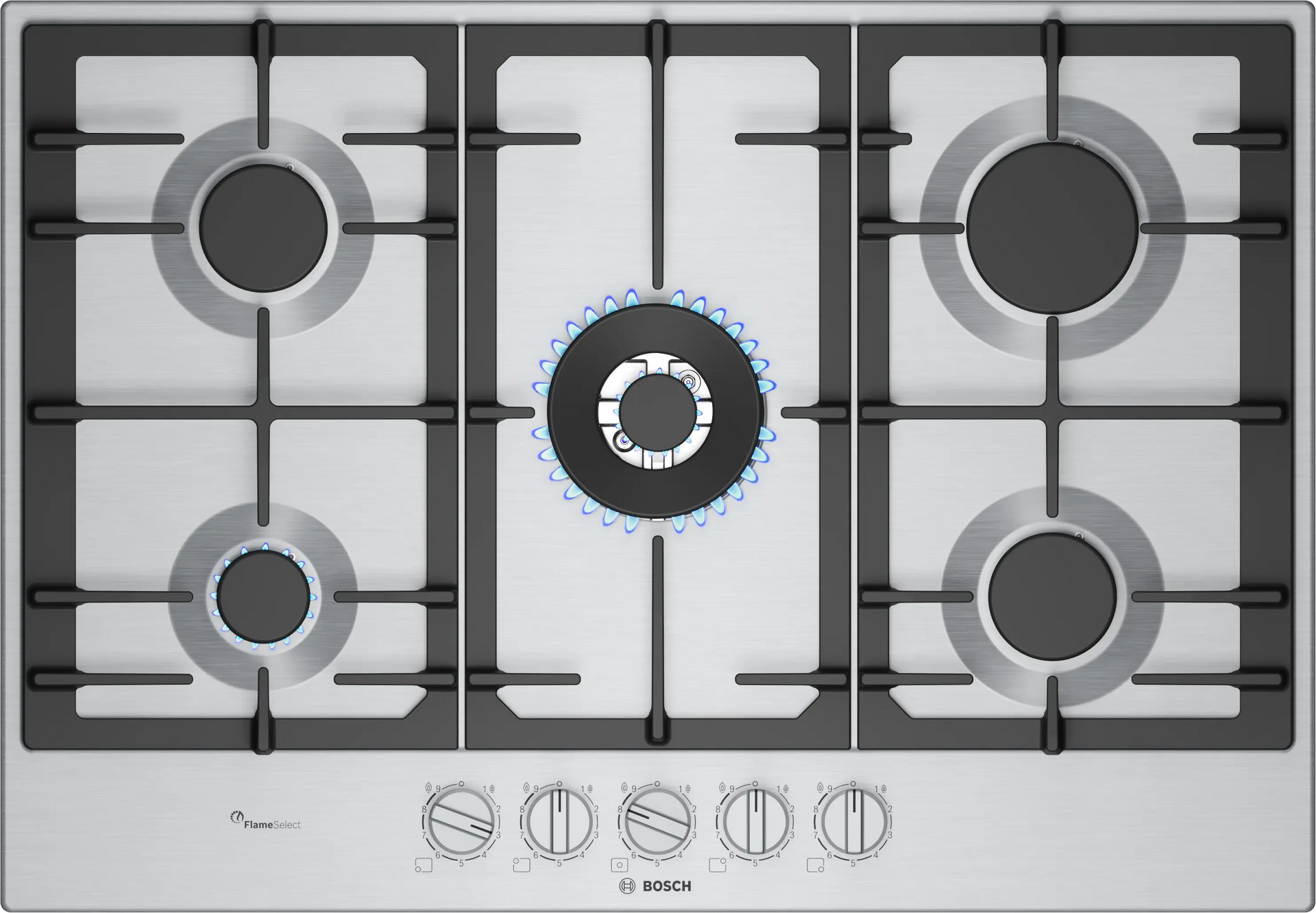 Bosch Series 6 Gas Hob Stainless Steel 75CM PCQ7A5I90Z