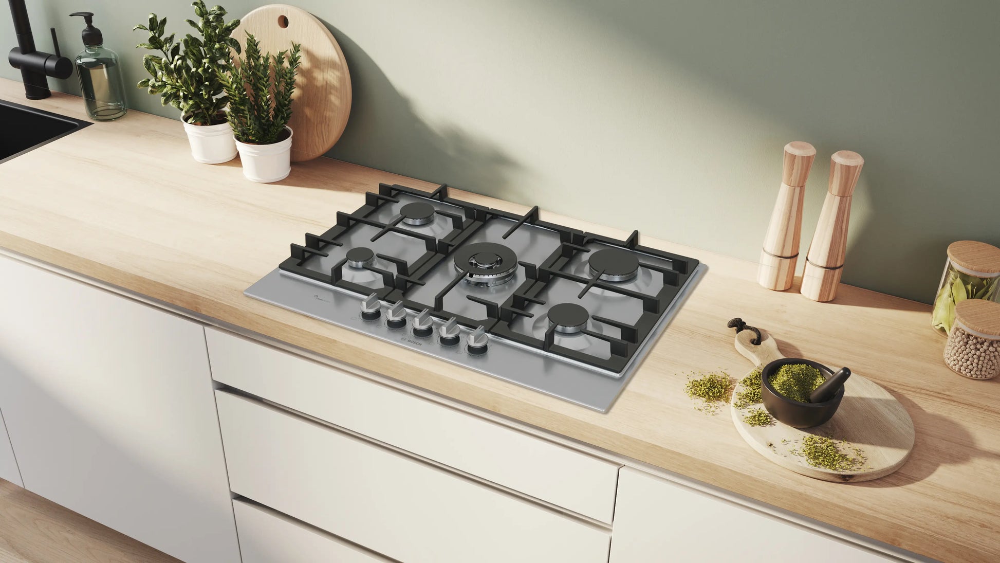Bosch Series 6 Gas Hob Stainless Steel 75CM PCQ7A5I90Z-2
