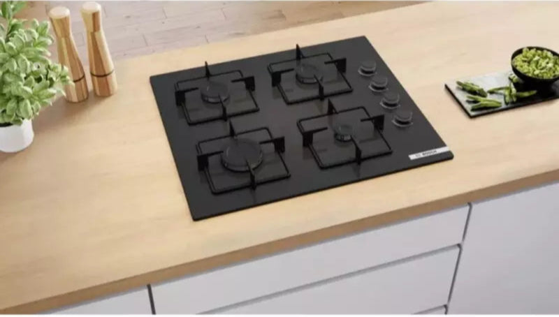 Bosch Series 4 Gas Hob Black Tempered Glass POP6C6P30M-4