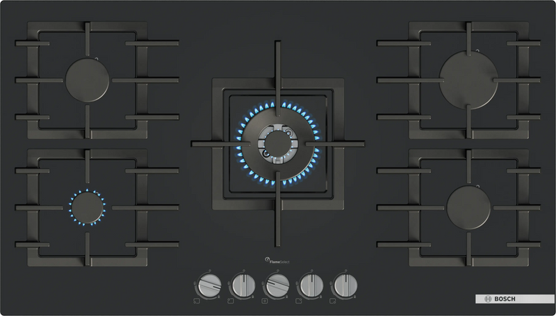 Bosch Series 6 Gas Hob 90 cm Tempered Glass Black PPQ9B6I40M-1