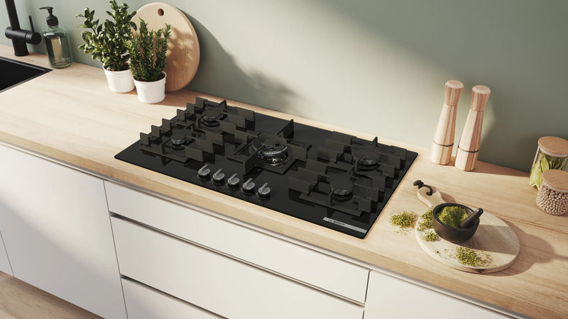 Bosch Series 6 Gas Hob 90 cm Tempered Glass Black PPQ9B6I40M-2