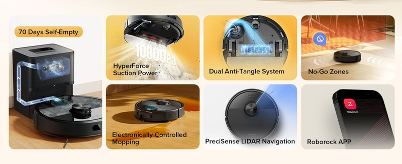 Roborock Auto-Empty Smart Robot Vacuum Black Q7TF+B-10